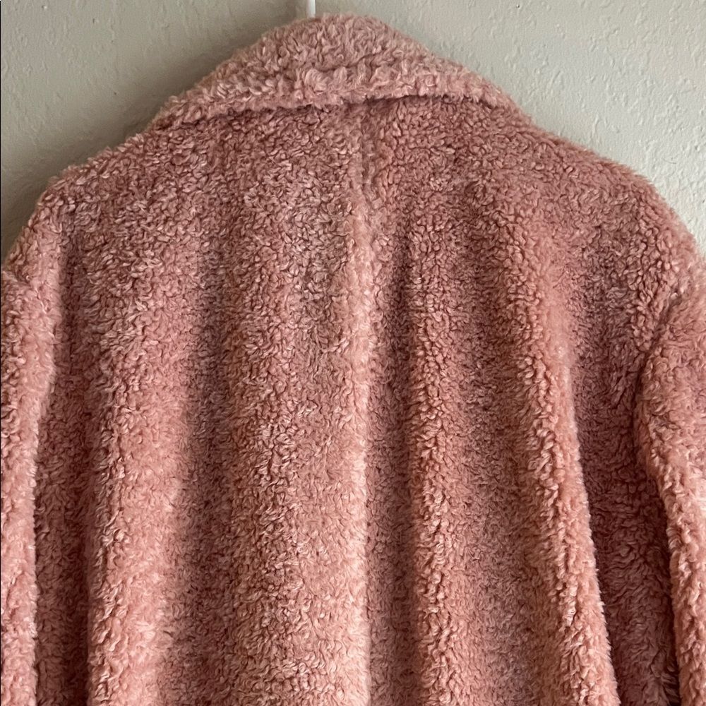 NWOT Mulla Long Teddy Bear Coat in Blush/Pink with Pockets in Size L - Picture 8 of 14